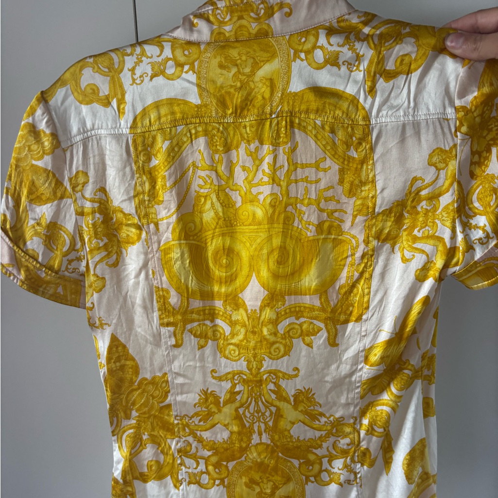 Versace Gold And White Casual Shirt